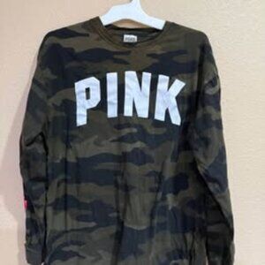 PINK Victoria's Secret Camo Rose Long Sleeve Shirt XS